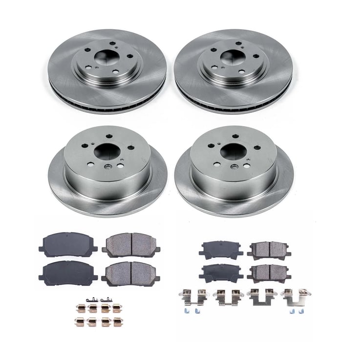 Ultimate Brakes Front and Rear Ceramic Brake Pad and Rotor Kit with Hardware WM81558