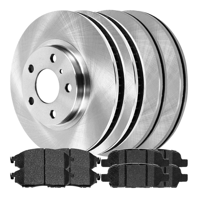 AutoShack Front and Rear Brake Rotors and Ceramic Pads Kit Replacement for 2007-2008 INFINITI G35 2008-2010 EX35 2009-2010 G37 2010 M35 M45 2009 Nissan 370Z 3.5L 3.7L 4.5L V6 V8 AWD RWD