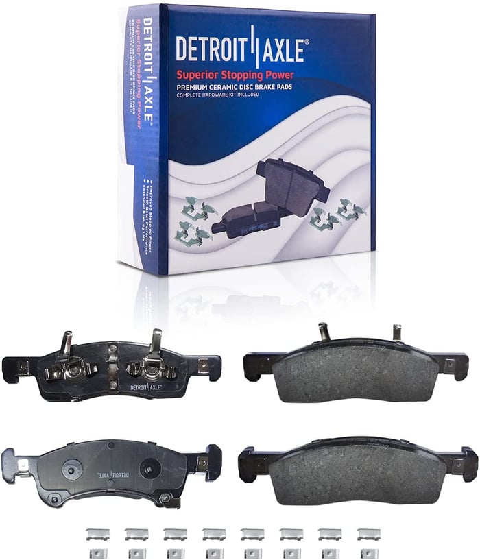 Detroit Axle - Front and Rear Ceramic Brake Pads w/Hardware for 2003 2004 2005 2006 Ford Expedition/Lincoln Navigator