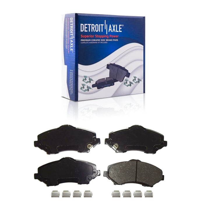 Detroit Axle - Front Rear Brakes Brake Pads Replacement for Jeep Wrangler Liberty