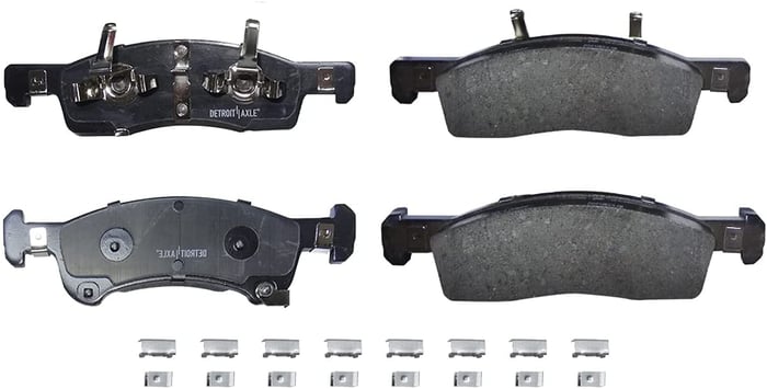 Detroit Axle - Front and Rear Ceramic Brake Pads w/Hardware for 2003 2004 2005 2006 Ford Expedition/Lincoln Navigator