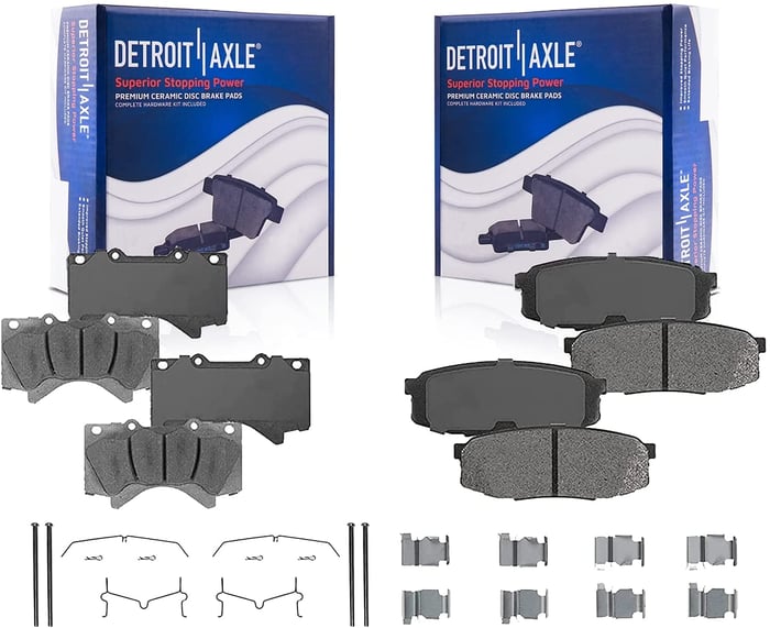 Detroit Axle - Front Rear Brakes Brake Pads Replacement for Toyota Tundra Lexus LX570