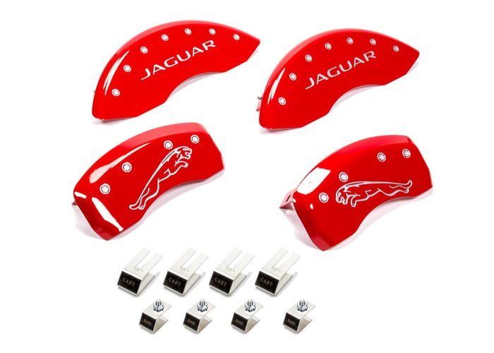 MGP Caliper Covers 41003SJALRD Jaguar Logo - Red Powder Coat - Set of 4