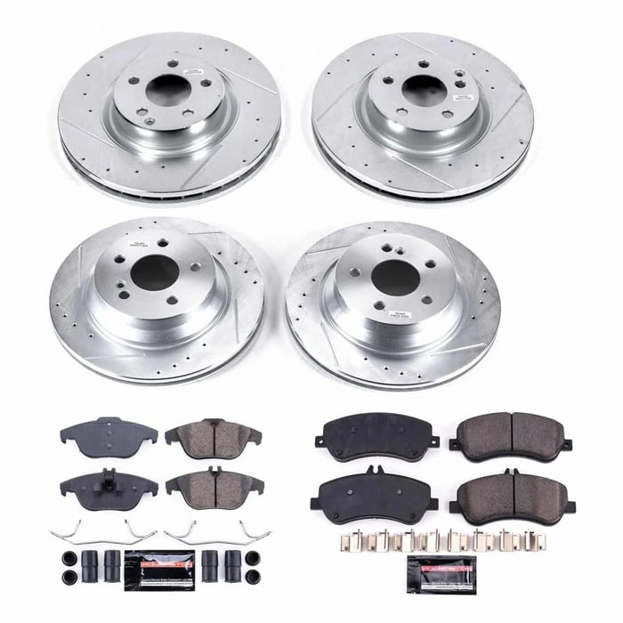 Power Stop Front and Rear Ceramic Brake Pad and Drilled and Slotted Rotor Kit K6604