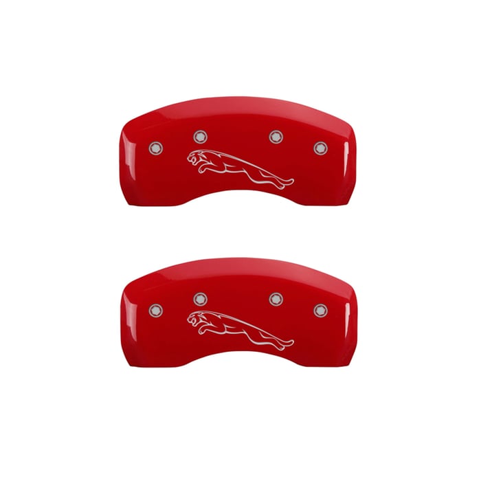 MGP Caliper Covers 41003SJALRD Jaguar Logo - Red Powder Coat - Set of 4