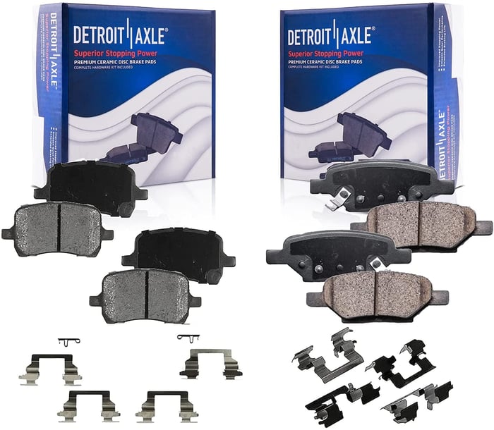 Detroit Axle - Front and Rear Ceramic Brake Pads Replacement for Chevrolet Cobalt Malibu Pontiac G6 Saturn Aura