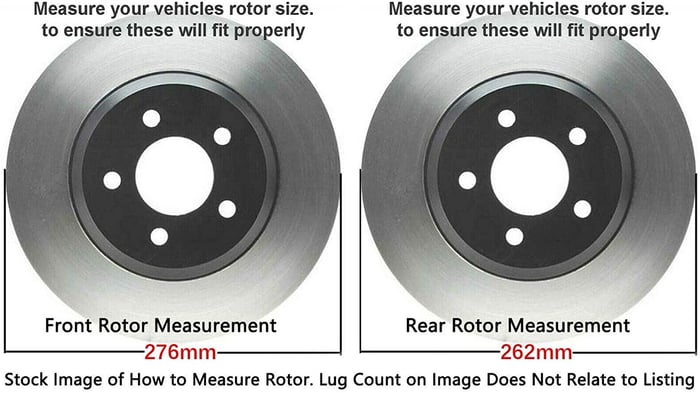 Detroit Axle - 276mm Front & 262mm Rear Drilled Brakes and Rotors Brake Pads Replacement for Chrysler Sebring Dodge Stratus Mitsubishi Eclipse - 8pc Set