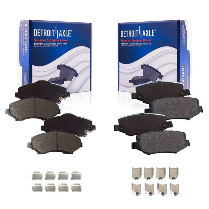 Detroit Axle - Front Rear Brakes Brake Pads Replacement for Jeep Wrangler Liberty