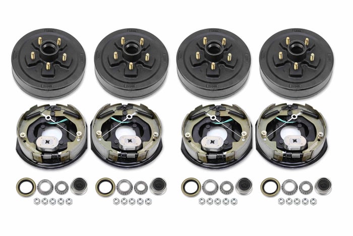 LIBRA 2 Sets Trailer Hub Drum Kits 5 on 4.5" B.C w/Self Adjusted 10" x2-1/4 Electric Brakes for Tandem 3500 Lbs Axles